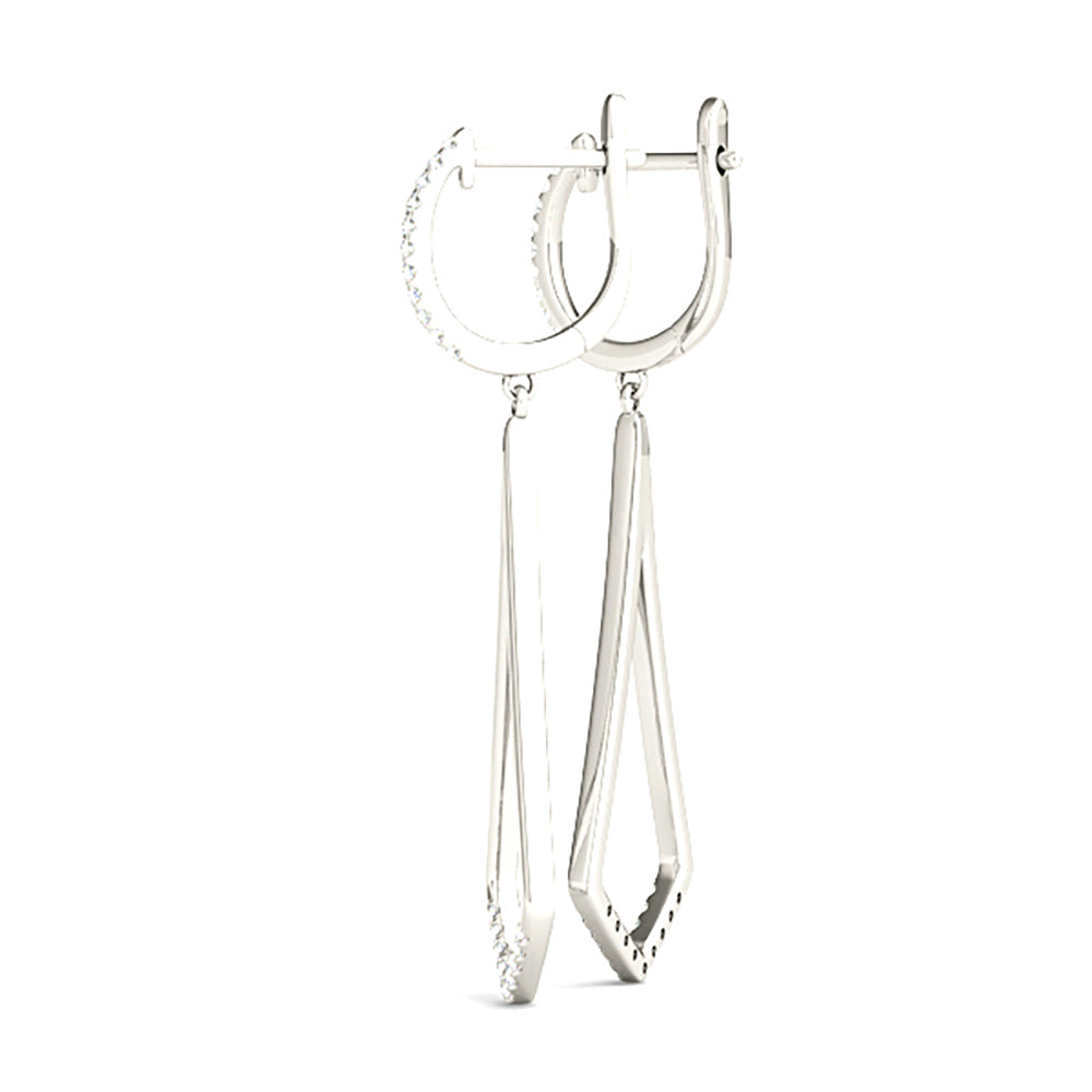 0.20 ctw Diamond Modern Drop Earrings-VIRABYANI